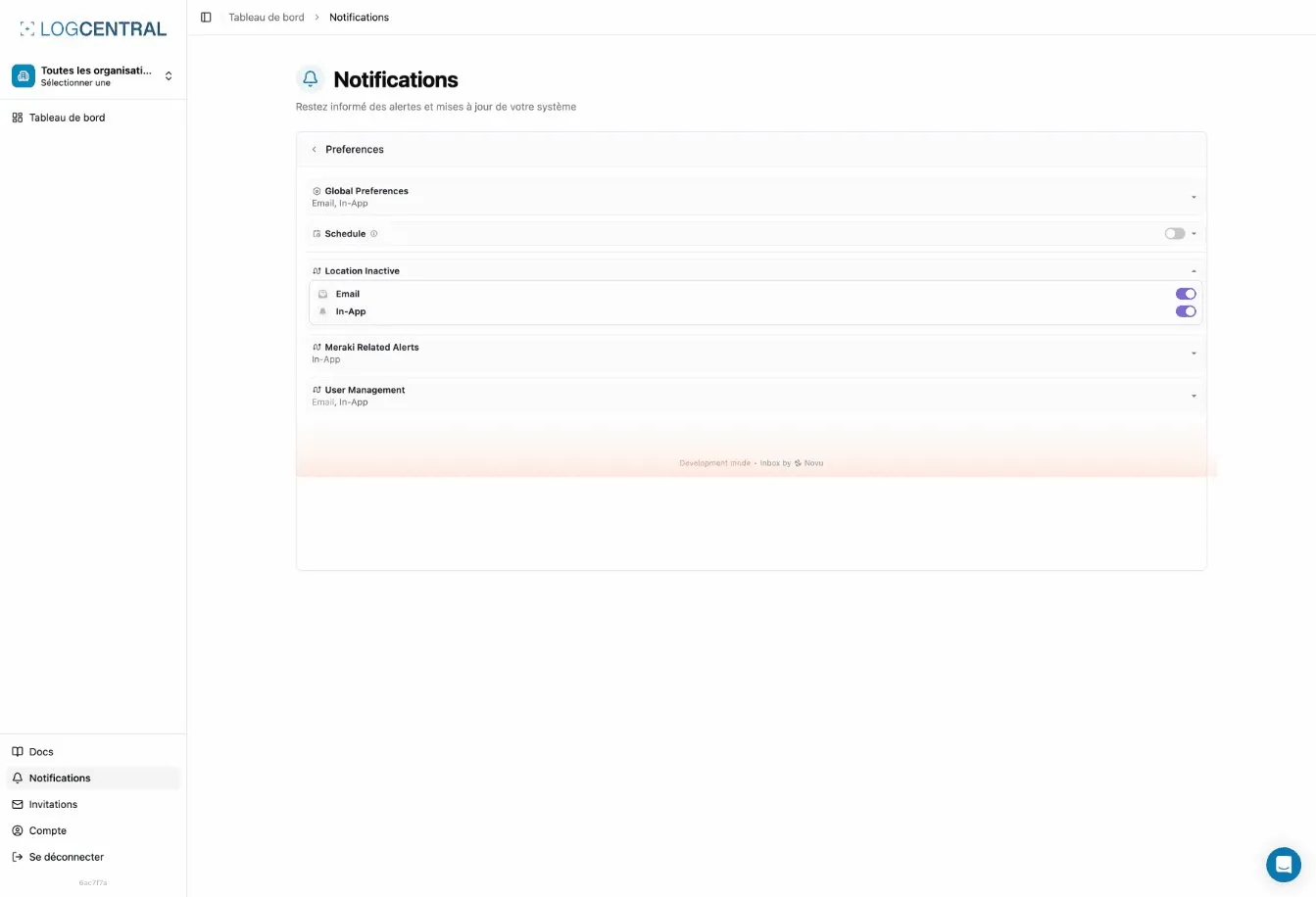 Configuration des alertes