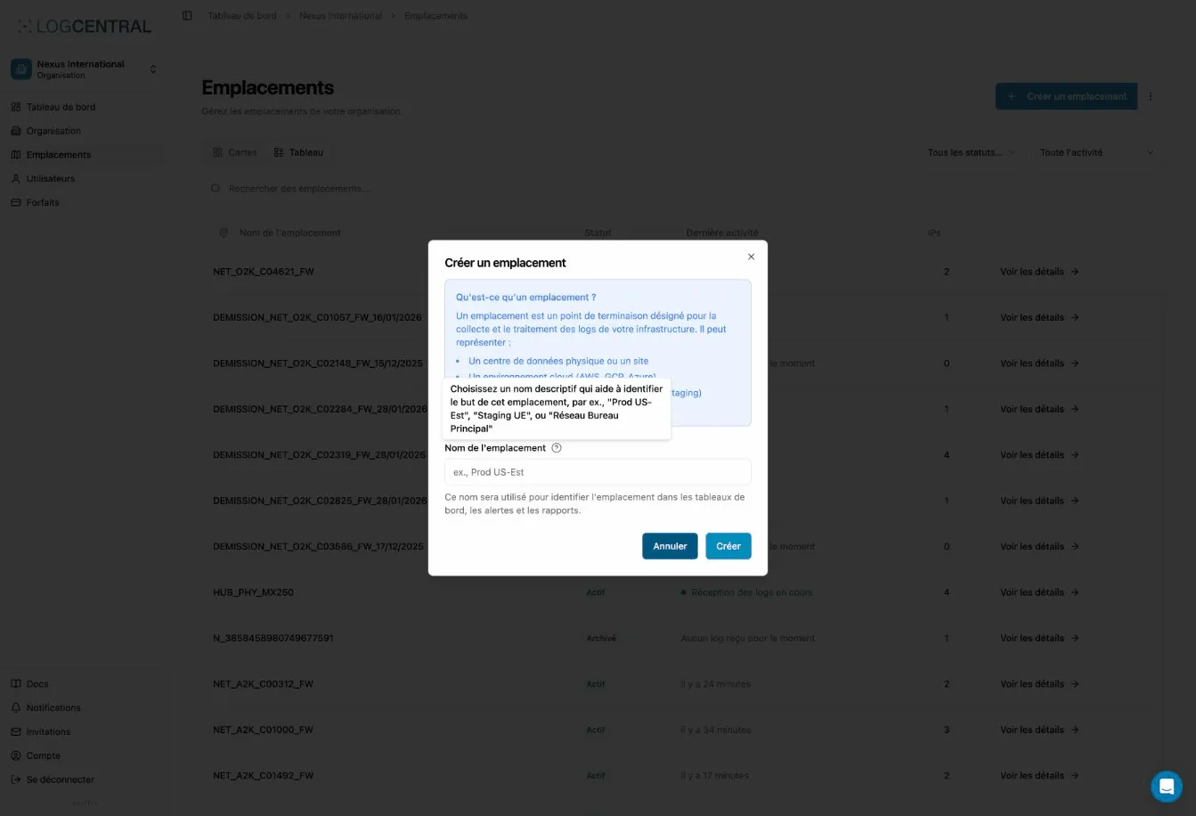 Formulaire de création de location