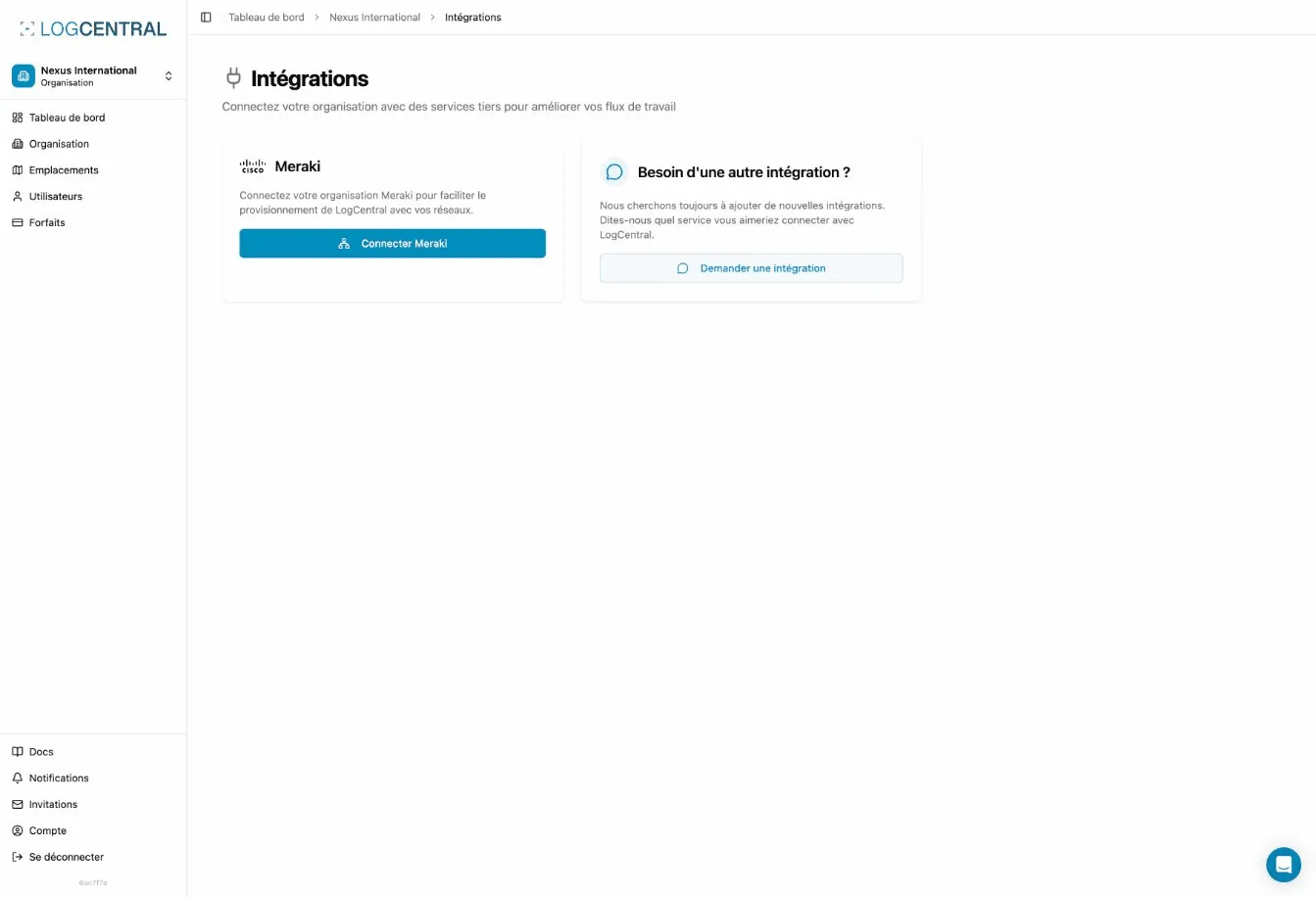Meraki Integration Setup